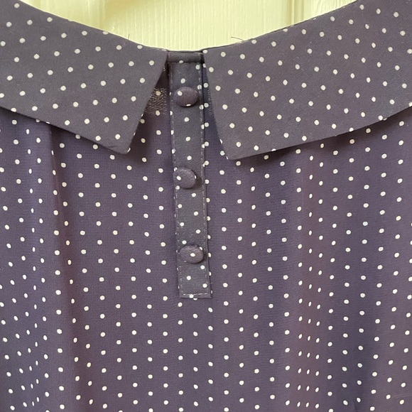 H&M 50s Style Collared Polkadot Dress With Cap Sleeves - Picture 4 of 11